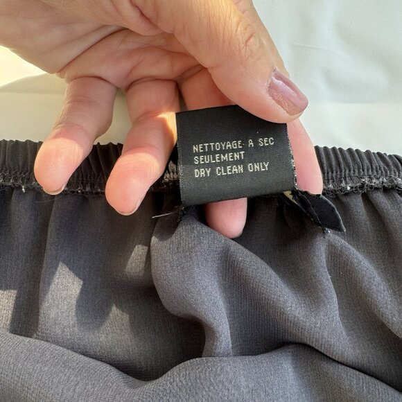 Tristan & Iseut Sheer Grey Chiffon Long Skirt Drawstring Closure Size L Vintage - Picture 12 of 12